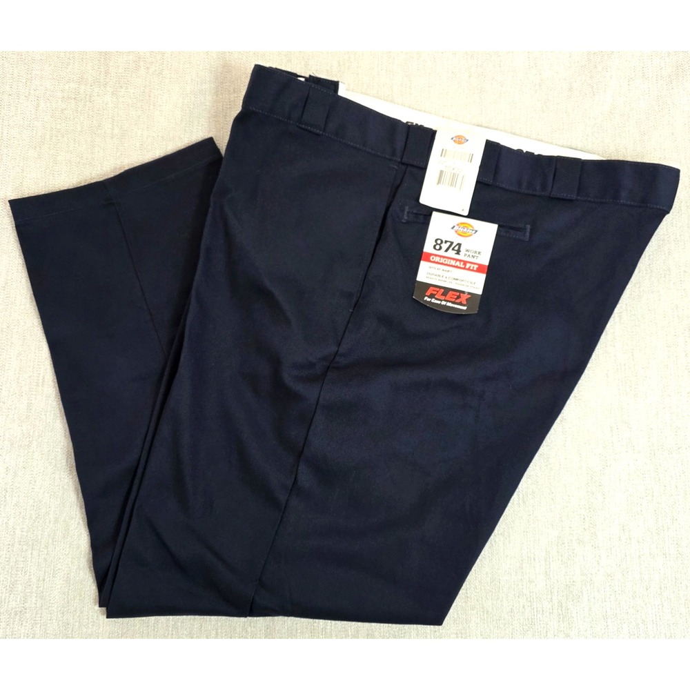 Dickies 874 Flex Original Fit Work Pants Mens 50x32 Navy Blue NWT
